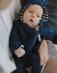 Winter Baby Overall with Hood – Navy Blue