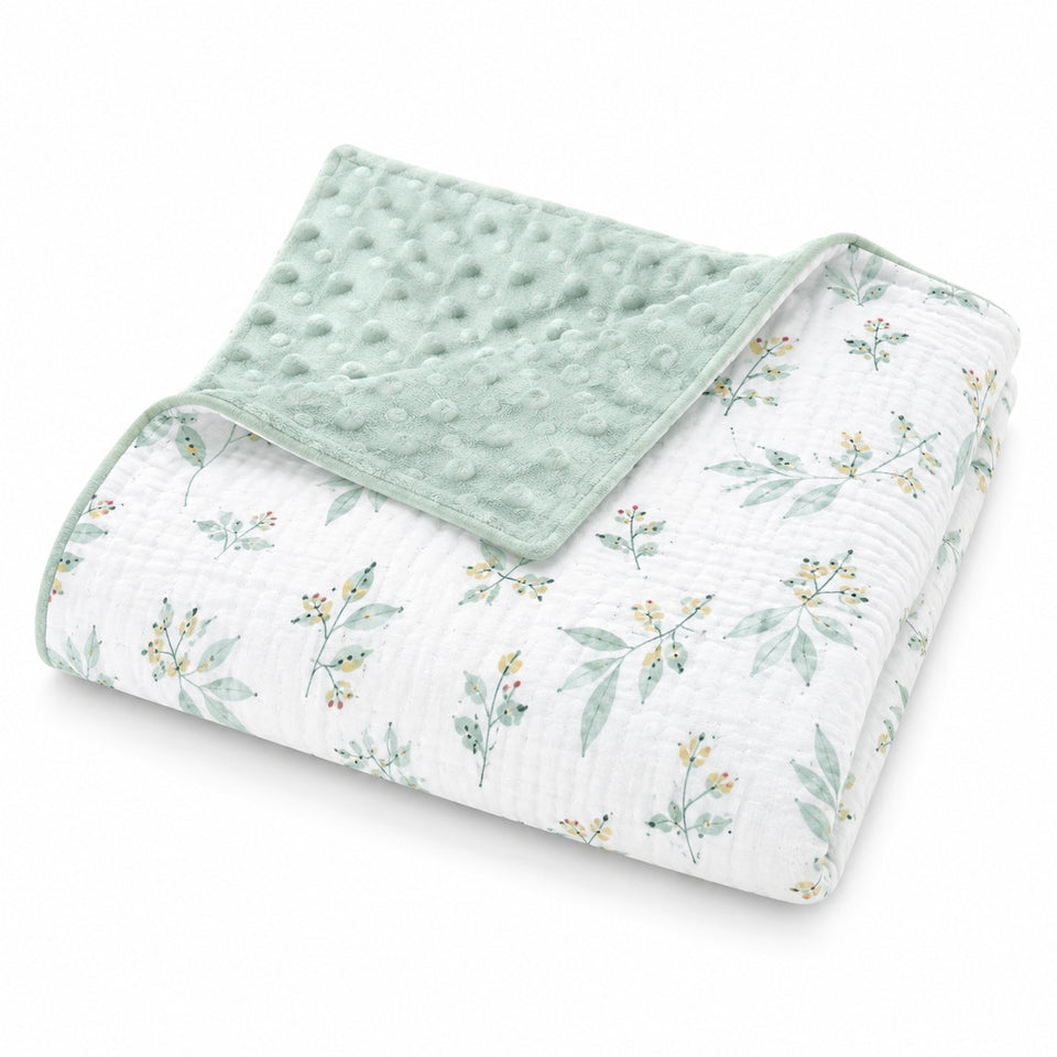 Muslin Baby Blanket - Botanical Print 🌿
