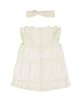 Dirkje girls dress hairband off-white cotton
