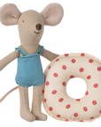 Beach mouse with float, Little sister - Red dots