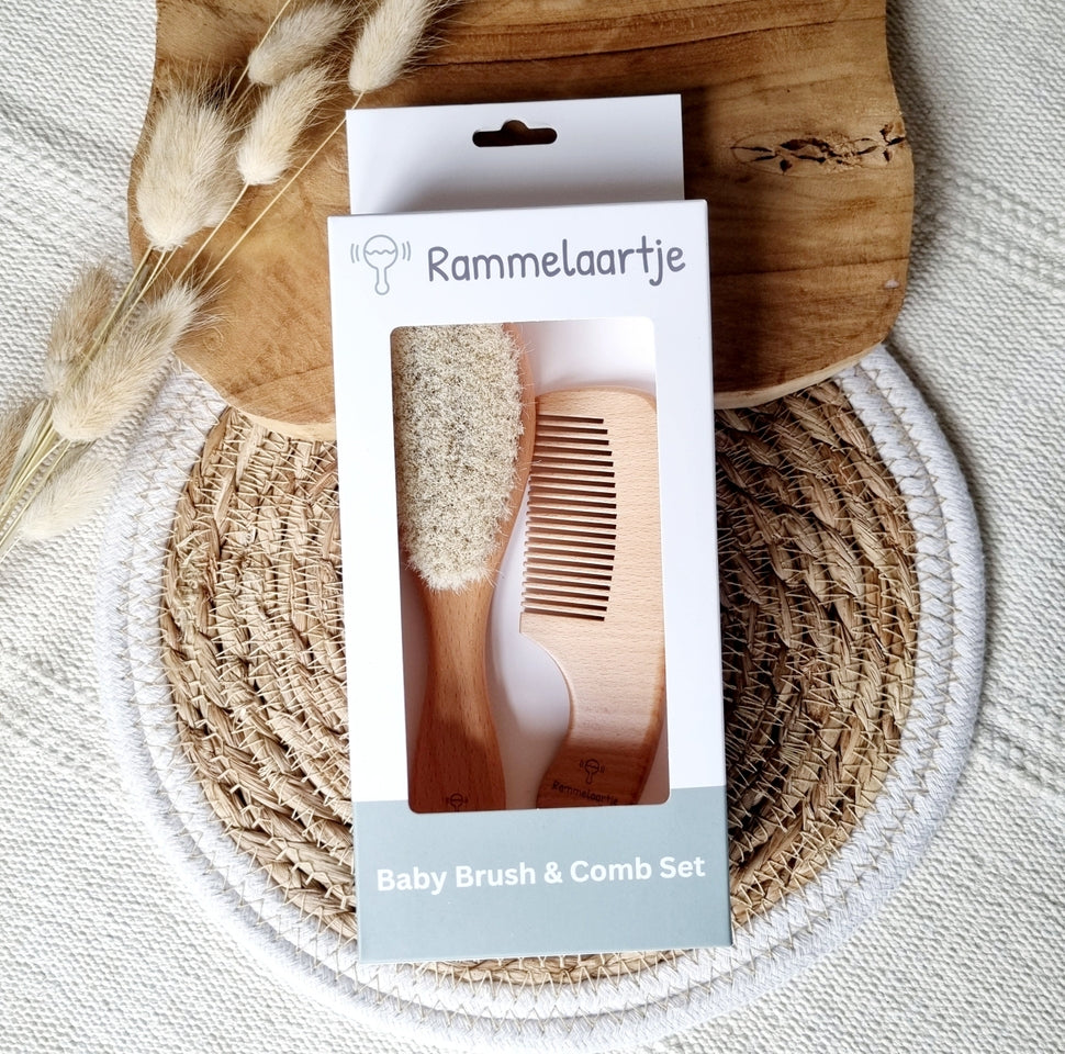 Wooden Baby Brush and Comb Set Maternity Gift