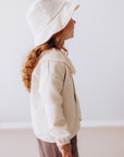 Embroidered Terry Fisherman White Hat / Strawberry - GOTS - SS26