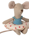 Beach mouse with float, Little sister - Red dots