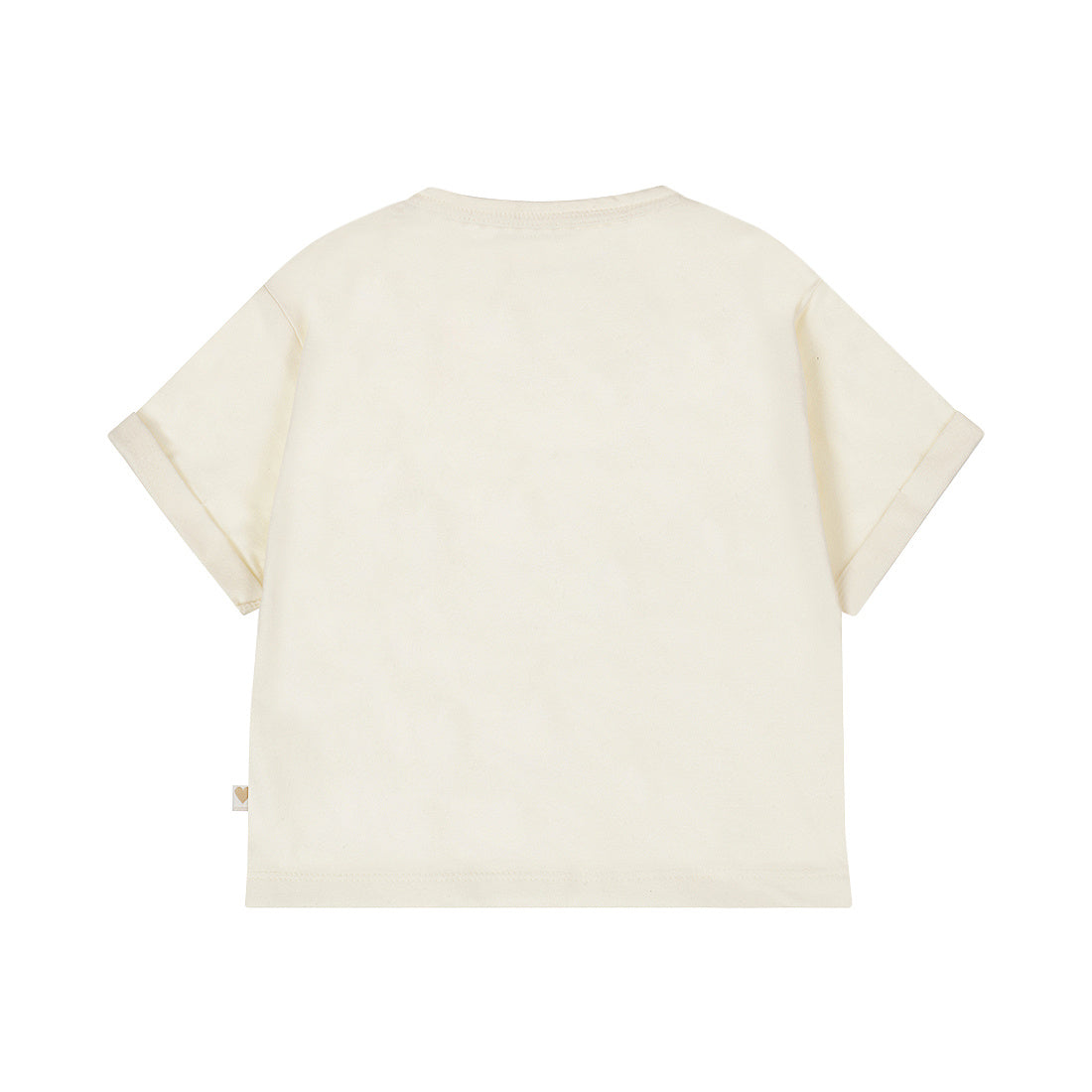 Girls' loose fit T-shirt in off-white with butterfly
