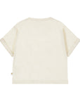 Girls' loose fit T-shirt in off-white with butterfly