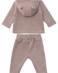 3-piece Rib-Knit Set in Brown