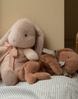 Sleeping bunny plush, Small - Soft brown