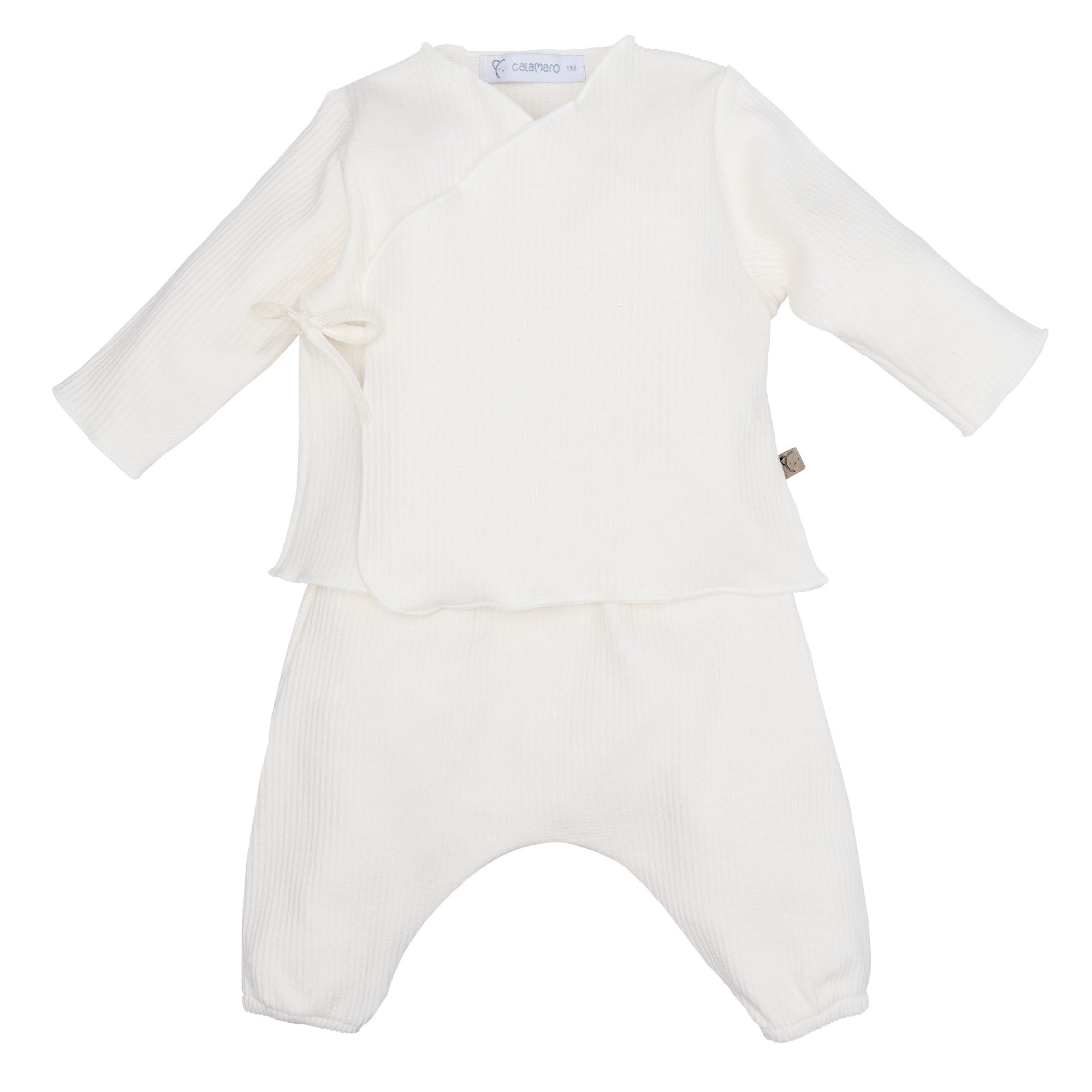 Natural Gift - Ecru Set and Bib 3-6 Months