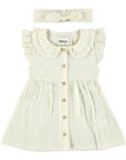Dirkje girls dress hairband sand muslin