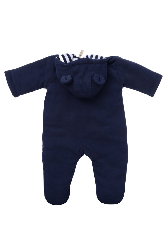 Winter Baby Overall with Hood – Navy Blue