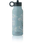FALK Water Bottle 350 ml - Race cars / Beach blue