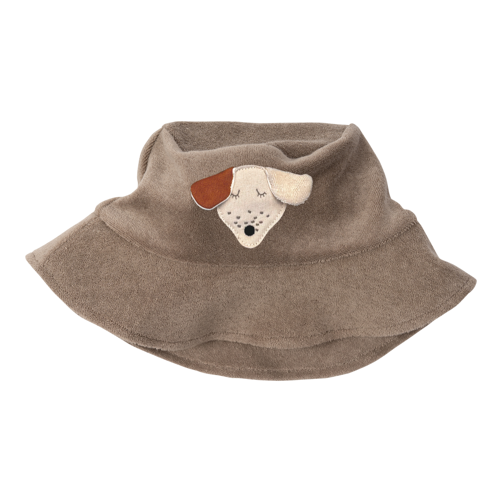 Embroidered Terry Fisherman Brown Hat / Dog - GOTS - SS26