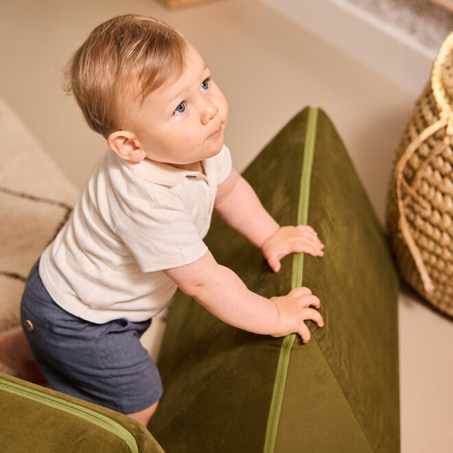 Dirkje boys shorts steel blue linen